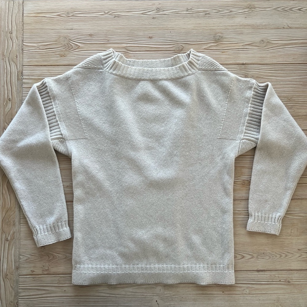 Burberry Prorsum 100% Cashmere Ribbed Sweater – Neutral Oatmeal | Women’s M/L - Picture 3 of 6